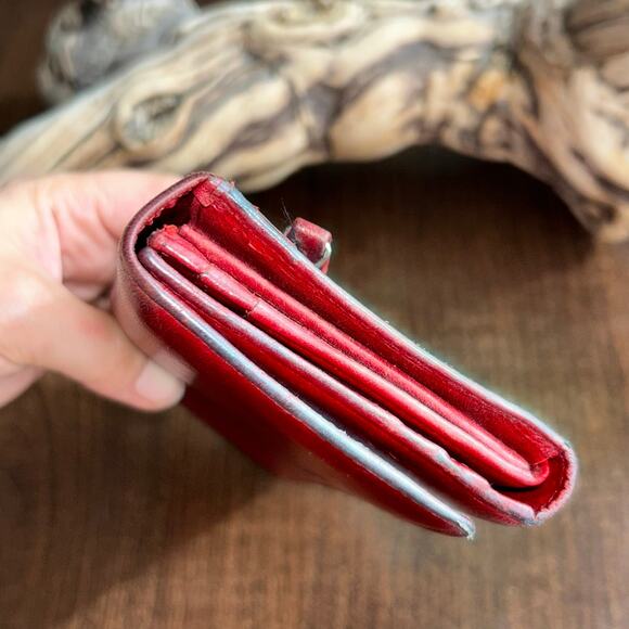 Harvey Nichols Knightsbridge London Red Leather Ladies Wallet - Picture 3 of 13